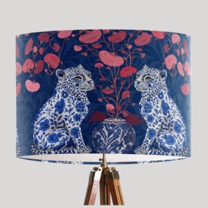 Chinoiserie Leopard Twins Blue 16×10
