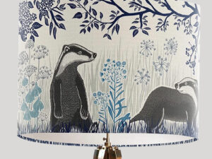 vCountry Lane Badgers Indigo Lamp Shade