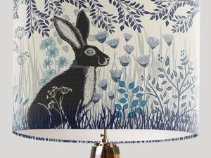 Country Lane Hares Indigo Lamp Shade