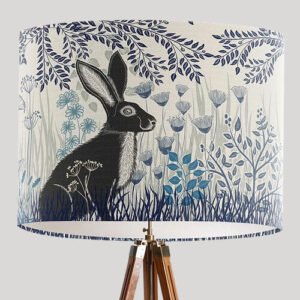 Country Lane Hares Indigo Lamp Shade