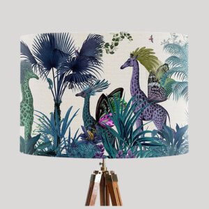 Tropical Giraffes Blue Lamp Shade 12×8