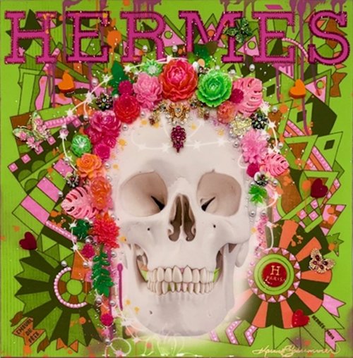 Neon Hermes Skull 24x24