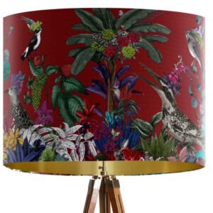 Lamp Shade Glorious Plumes Red