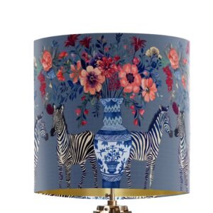 Lamp Shade Chinoiserie Zebra Twins Blue