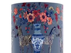 Lamp Shade Chinoiserie Zebra Twins Blue