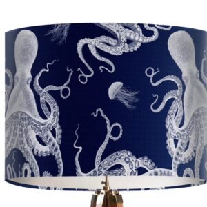 Lamp Shade Octopus 3 on Blue