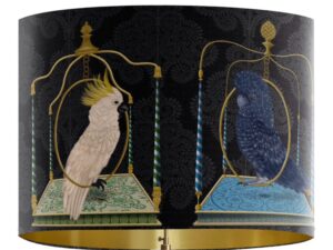 Lamp Shade Parrot Swings on Charcoal