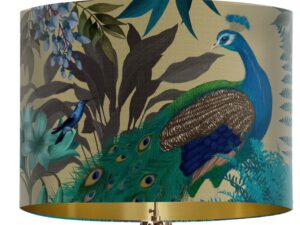 Lamp Shade Peacock Garden on Gold