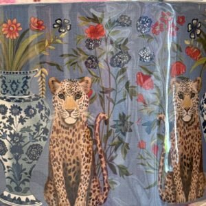 Lampshade Light Blue Twin Leopard