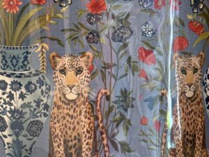 Lampshade Light Blue Twin Leopard