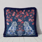 Chinoiserie Leopard Twins Cushion Pillow Choice of Luxury Velvet / Cotton / Outdoor - Image 2