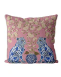 Chinoiserie Leopard Twins Cushion Pillow Choice of Luxury Velvet / Cotton / Outdoor - Image 4
