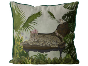 Leopard Chase Cushion Cover Choice of Cotton or Luxury Velvet