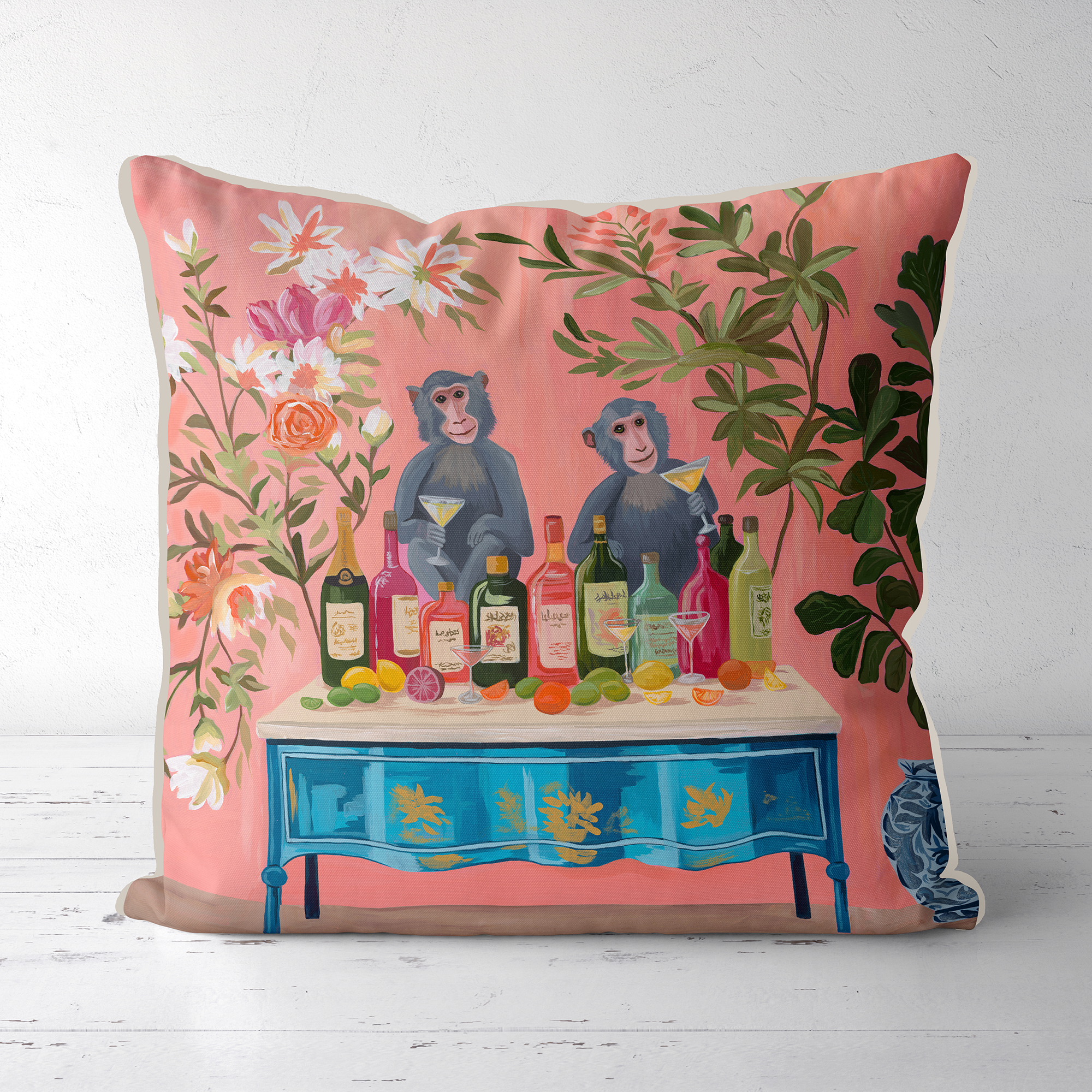 Monkey Bar Party Cushion Cover Choice of Cotton or Luxury Velvet