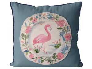 The Aviary Table Flamingo Cushion Cover Choice of Cotton or Luxury Velvet