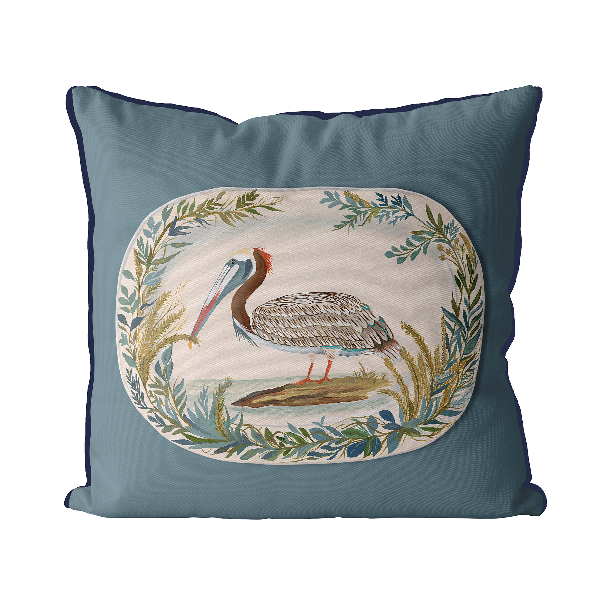 The Aviary Table Pelican Cushion Cover Choice of Cotton or Luxury Velvet