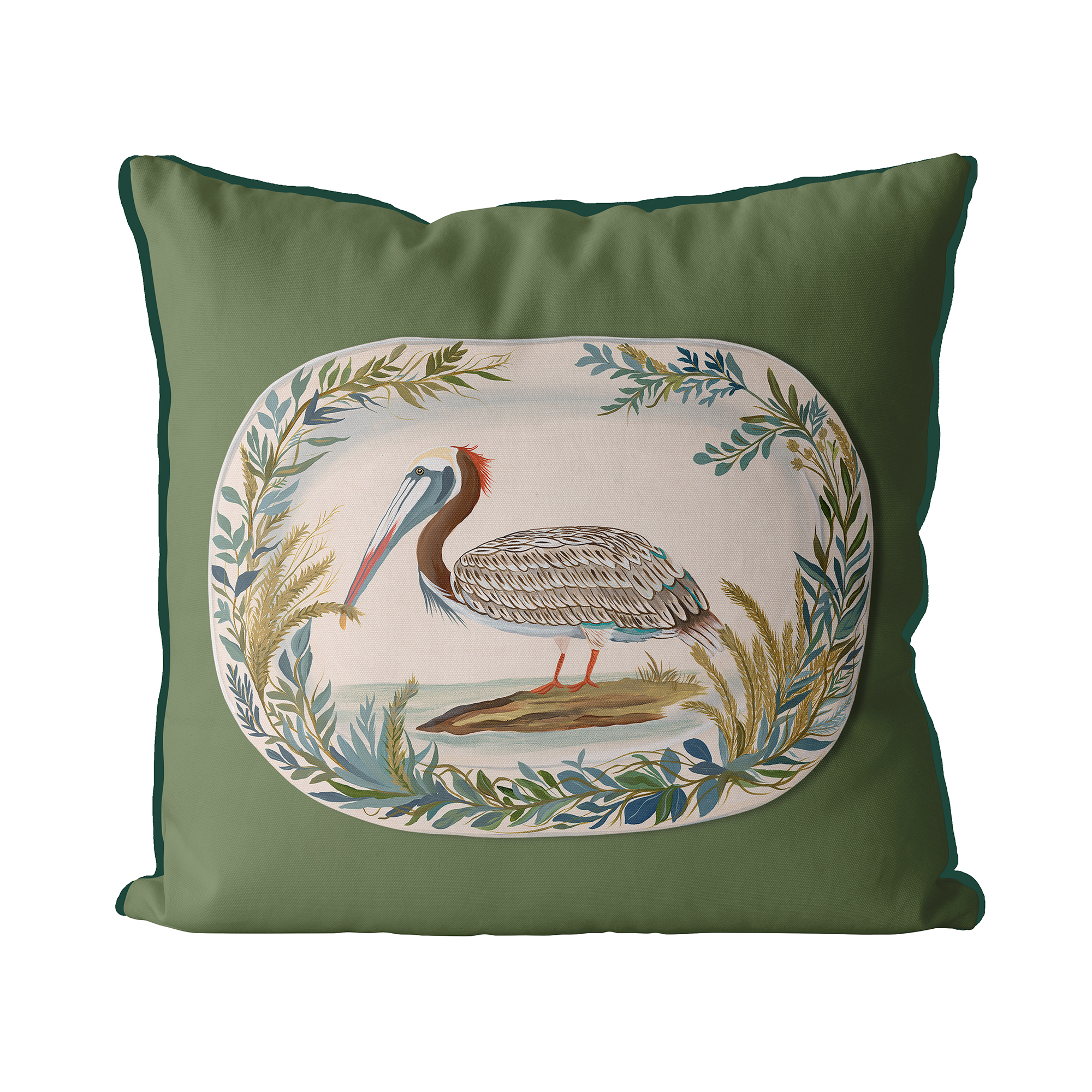 The Aviary Table Pelican Cushion Cover Choice of Cotton or Luxury Velvet - Image 3
