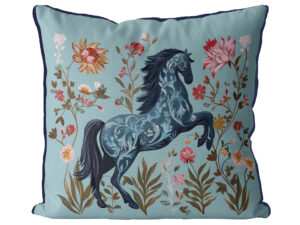 Midnight Stallion Cushion Cover Choice of Cotton or Luxury Velvet