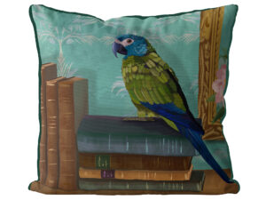 Parlour Parrot Books Cushion Cover Choice of Cotton or Luxury Velvet