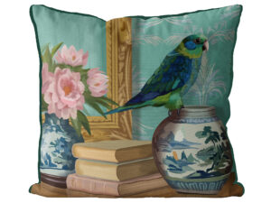 Parlour Parrot Vase Cushion Cover Choice of Cotton or Luxury Velvet
