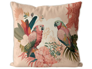 Parlour Parrot Bloom Cushion Cover Choice of Cotton or Luxury Velvet