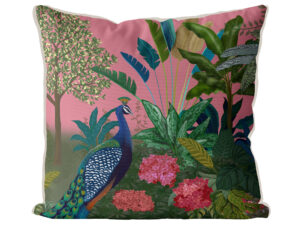 The Peacock House Palm Grove Cushion Cover Choice of Cotton or Luxury Velvet