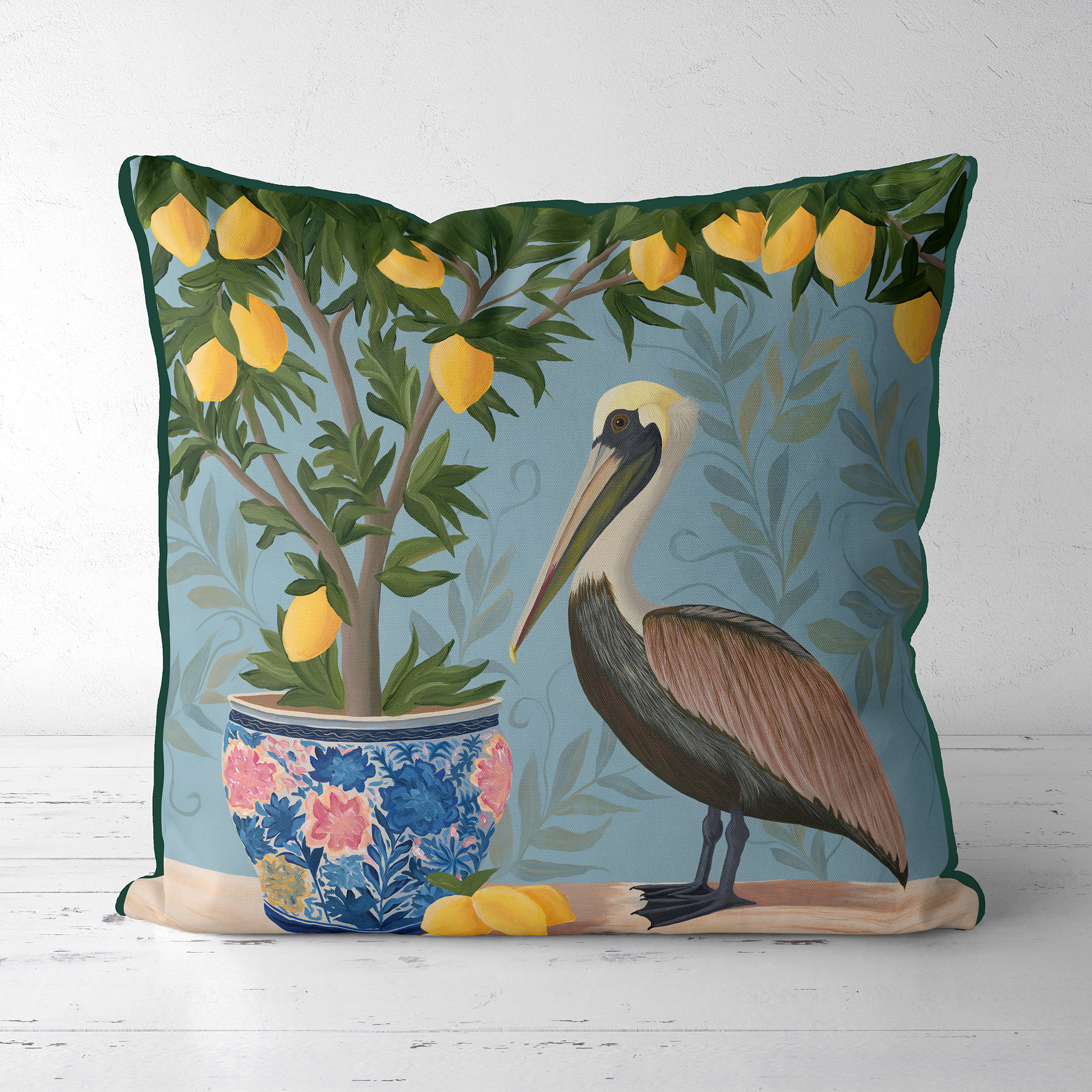 Lemon Thief Tree Cushion Cover Choice of Cotton or Luxury Velvet
