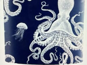 Octopus 3, White on Blue