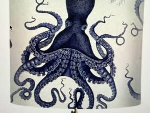 Octopus 3, Blue on White