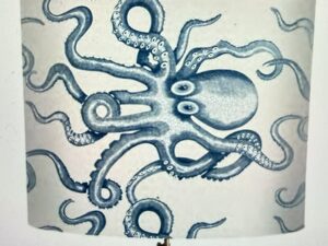 Octopus Sideways, Blue on White