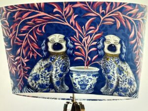 Staffordshire Dog Twins on Blue