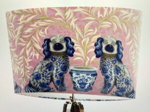 Staffordshire Dog Twins on Pink