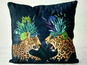 Hot House Leopards, Tropical Cushion Cover
