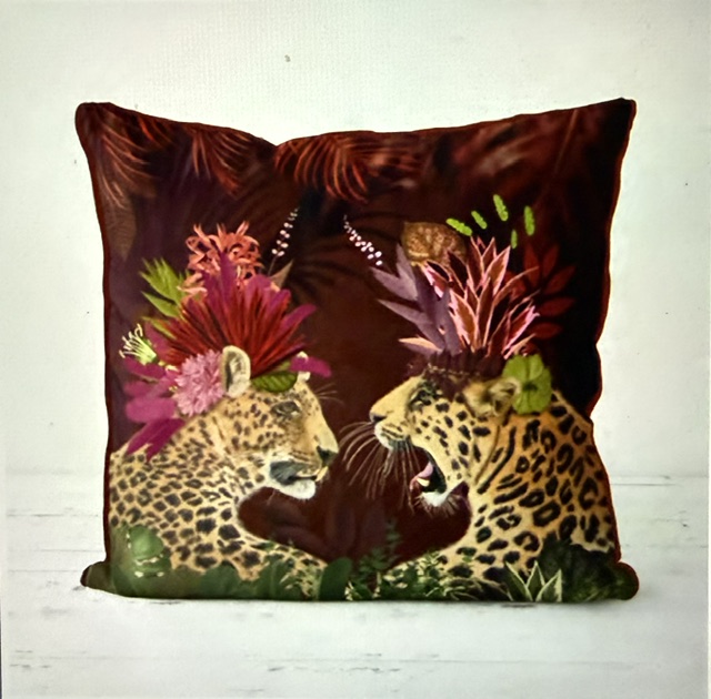 Hot House Leopards, Tropical Cushion Cover - Image 2