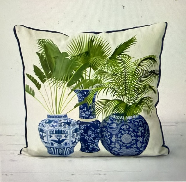Chinoiserie Vase Trio 4, Cushion Cover - Image 2