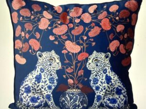 Chinoiserie Leopard Twins Cushion Pillow Cover