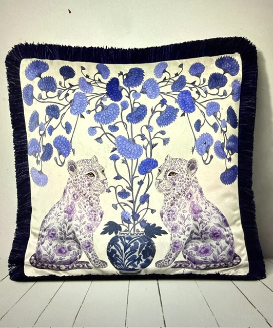 Chinoiserie Leopard Twins Cushion Pillow Cover - Image 6