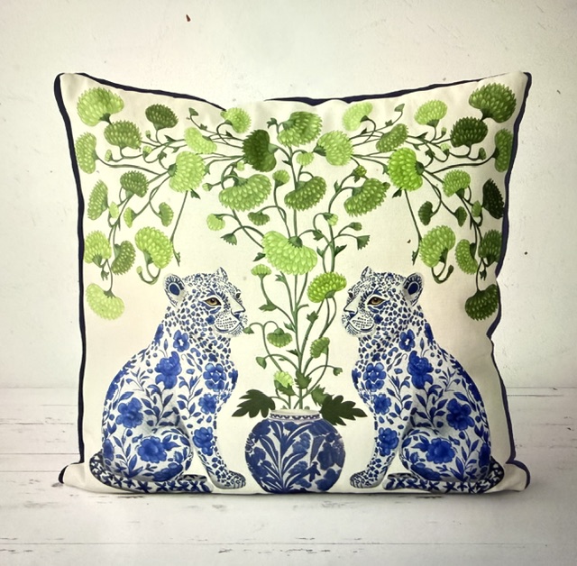 Chinoiserie Leopard Twins Cushion Pillow Cover - Image 9