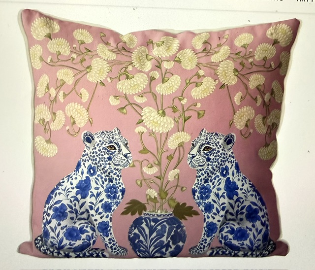 Chinoiserie Leopard Twins Cushion Pillow Cover - Image 7
