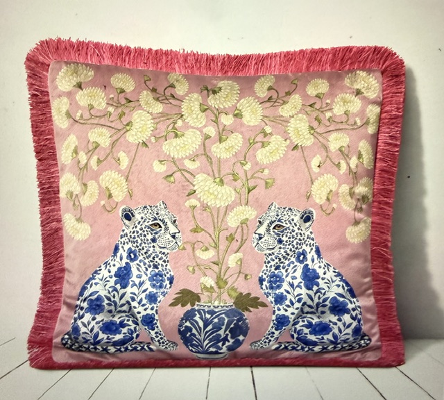 Chinoiserie Leopard Twins Cushion Pillow Cover - Image 8