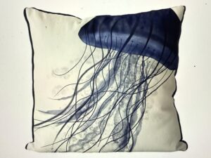 Jellyfish Drift in Blue, Cushion Cover