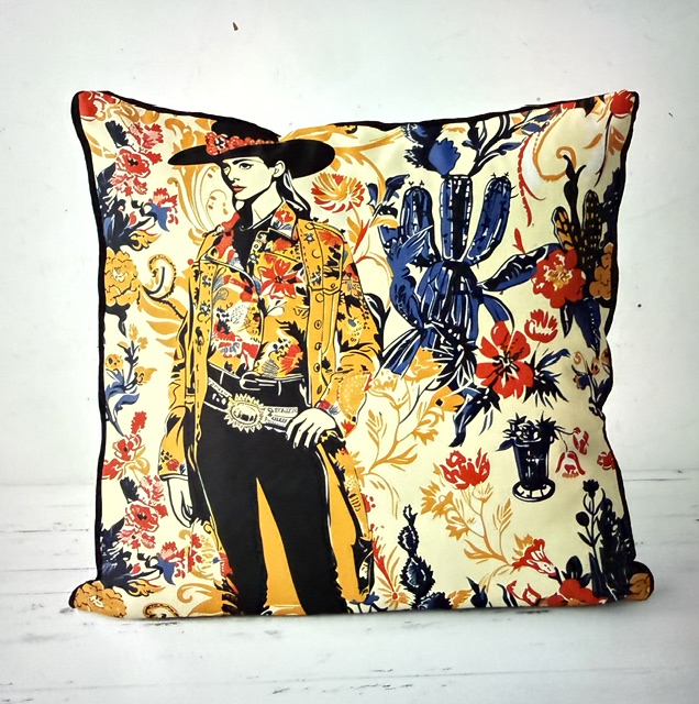 Cowgirl Stance Country Cushion South Western Pillow Cover