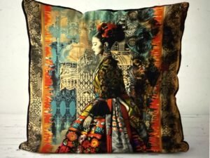 Boho Mexican Cushion Throw Pillow Cover: Frida, Sunset Mesa