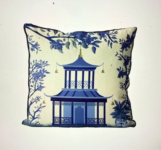 Blue Octopus 3, Blue & White Coastal Cushion Cover