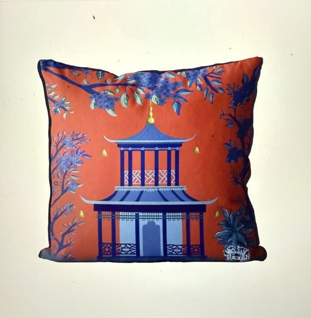Blue Octopus 3, Blue & White Coastal Cushion Cover - Image 3