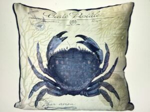 Seaside Postcard, Cream, Crab, Cushion Cover