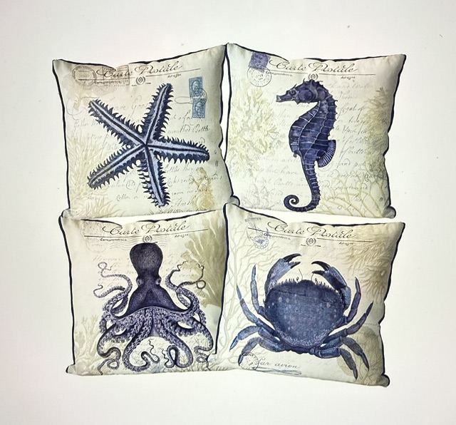 4 cushion collection - Seaside Postcard, Cushion Cover