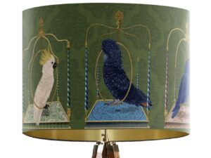 Parrot Swings On Verdant Green