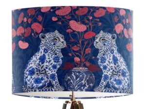 Chinoiserie Leopard Twins on Blue