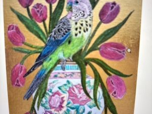Bessant Parakeet and Tulips